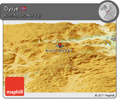 Physical Panoramic Map of Dysje