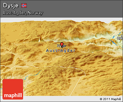 Physical Panoramic Map of Dysje