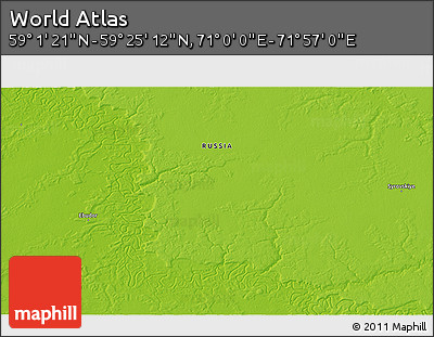 Physical 3D Map of the Area around 59° 13' 17" N, 71° 28' 29" E