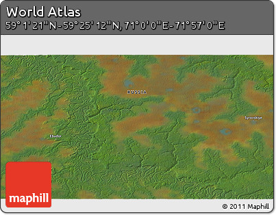 Satellite 3D Map of the Area around 59° 13' 17" N, 71° 28' 29" E
