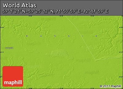 Physical Map of the Area around 59° 13' 17" N, 72° 19' 29" E