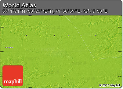 Physical Map of the Area around 59° 13' 17" N, 72° 19' 29" E