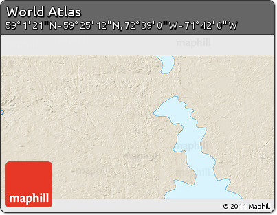 Shaded Relief 3D Map of the Area around 59° 13' 17" N, 72° 10' 30" W