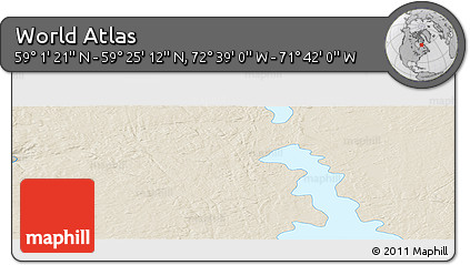Shaded Relief Panoramic Map of the Area around 59° 13' 17" N, 72° 10' 30" W