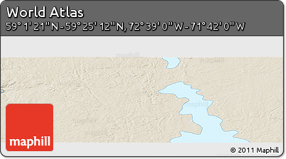 Shaded Relief Panoramic Map of the Area around 59° 13' 17" N, 72° 10' 30" W