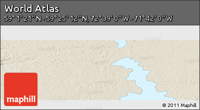Shaded Relief Panoramic Map of the Area around 59° 13' 17" N, 72° 10' 30" W