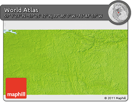 Physical 3D Map of the Area around 59° 13' 17" N, 77° 16' 30" W