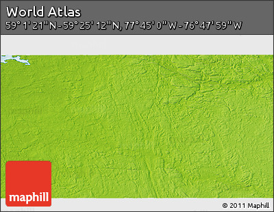 Physical 3D Map of the Area around 59° 13' 17" N, 77° 16' 30" W