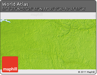 Physical 3D Map of the Area around 59° 13' 17" N, 77° 16' 30" W