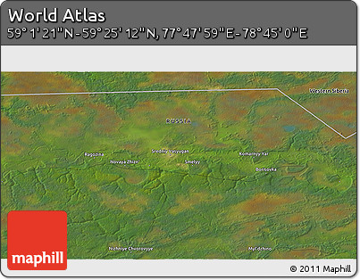 Satellite 3D Map of the Area around 59° 13' 17" N, 78° 16' 30" E