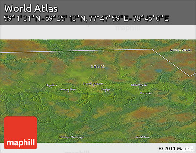 Satellite 3D Map of the Area around 59° 13' 17" N, 78° 16' 30" E