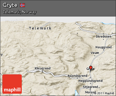 Shaded Relief 3D Map of Gryte