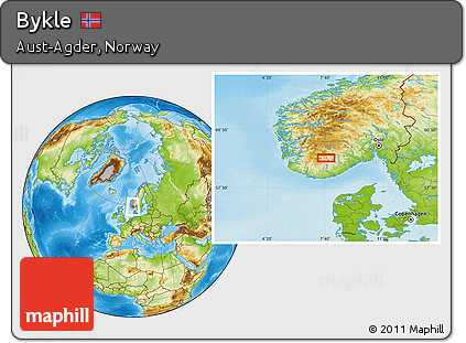Physical Location Map of Bykle