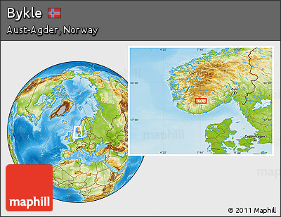 Physical Location Map of Bykle