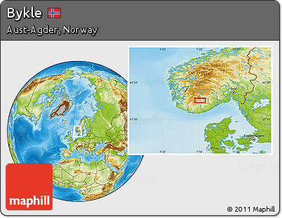 Physical Location Map of Bykle