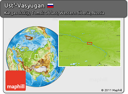 Physical Location Map of Ust'-Vasyugan