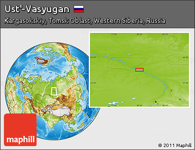 Physical Location Map of Ust'-Vasyugan