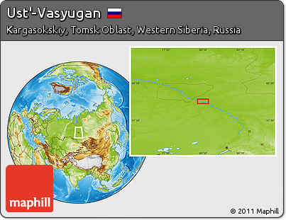 Physical Location Map of Ust'-Vasyugan