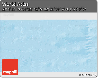 Shaded Relief 3D Map of the Area around 59° 13' 17" N, 82° 22' 30" W