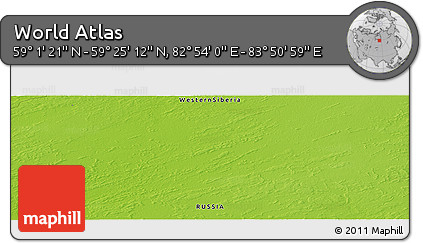 Physical Panoramic Map of the Area around 59° 13' 17" N, 83° 22' 30" E