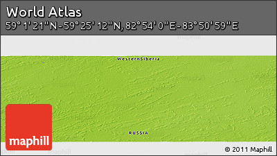 Physical Panoramic Map of the Area around 59° 13' 17" N, 83° 22' 30" E