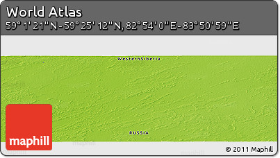 Physical Panoramic Map of the Area around 59° 13' 17" N, 83° 22' 30" E