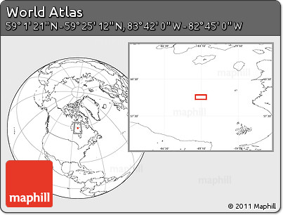 Blank Location Map of the Area around 59° 13' 17" N, 83° 13' 29" W