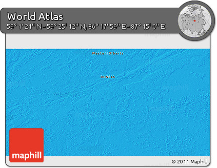 Political 3D Map of the Area around 59° 13' 17" N, 86° 46' 30" E