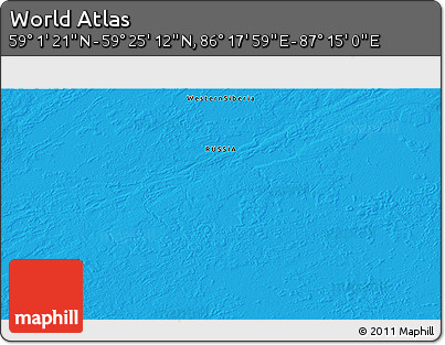 Political 3D Map of the Area around 59° 13' 17" N, 86° 46' 30" E