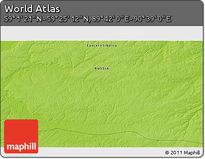 Physical 3D Map of the Area around 59° 13' 17" N, 90° 10' 30" E