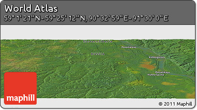 Satellite Panoramic Map of the Area around 59° 13' 17" N, 91° 1' 30" E
