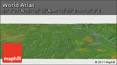 Satellite Panoramic Map of the Area around 59° 13' 17" N, 91° 1' 30" E