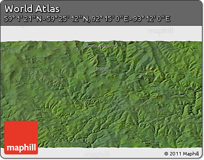 Satellite 3D Map of the Area around 59° 13' 17" N, 92° 43' 29" E