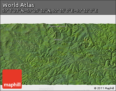 Satellite 3D Map of the Area around 59° 13' 17" N, 92° 43' 29" E
