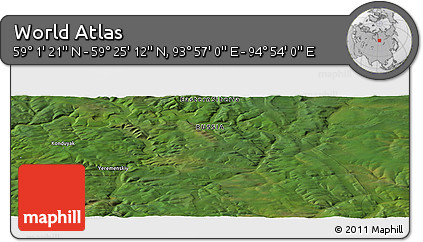 Satellite Panoramic Map of the Area around 59° 13' 17" N, 94° 25' 30" E