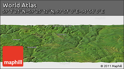 Satellite Panoramic Map of the Area around 59° 13' 17" N, 94° 25' 30" E