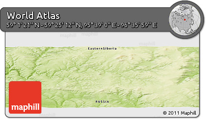 Physical Panoramic Map of the Area around 59° 13' 17" N, 96° 7' 30" E