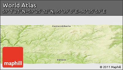 Physical Panoramic Map of the Area around 59° 13' 17" N, 96° 7' 30" E