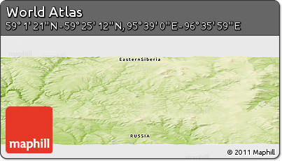 Physical Panoramic Map of the Area around 59° 13' 17" N, 96° 7' 30" E