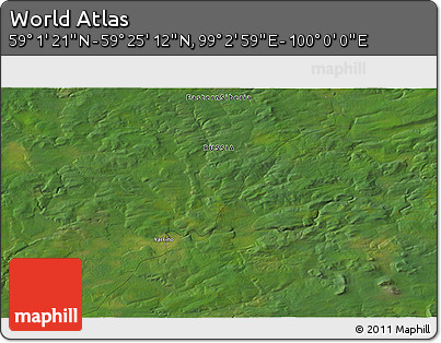 Satellite 3D Map of the Area around 59° 13' 17" N, 99° 31' 30" E