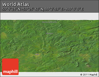 Satellite 3D Map of the Area around 59° 13' 17" N, 99° 31' 30" E