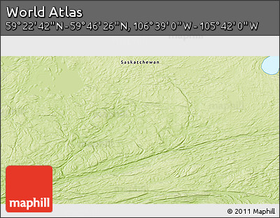 Physical 3D Map of the Area around 59° 34' 34" N, 106° 10' 30" W