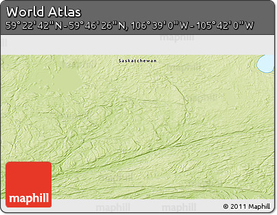 Physical 3D Map of the Area around 59° 34' 34" N, 106° 10' 30" W