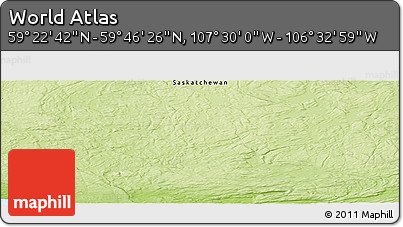 Physical Panoramic Map of the Area around 59° 34' 34" N, 107° 1' 30" W