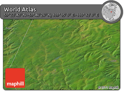 Satellite Map of the Area around 59° 34' 34" N, 109° 43' 29" E