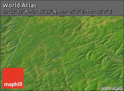 Satellite Map of the Area around 59° 34' 34" N, 109° 43' 29" E
