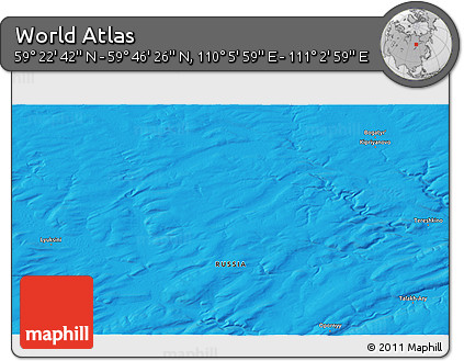 Political 3D Map of the Area around 59° 34' 34" N, 110° 34' 29" E