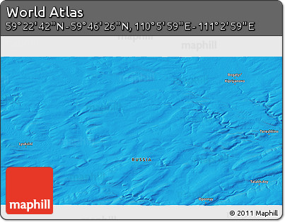 Political 3D Map of the Area around 59° 34' 34" N, 110° 34' 29" E