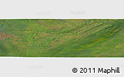 Satellite Panoramic Map of the area around 59° 34' 34" N, 118° 4' 29" W