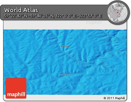 Political 3D Map of the Area around 59° 34' 34" N, 122° 28' 29" E